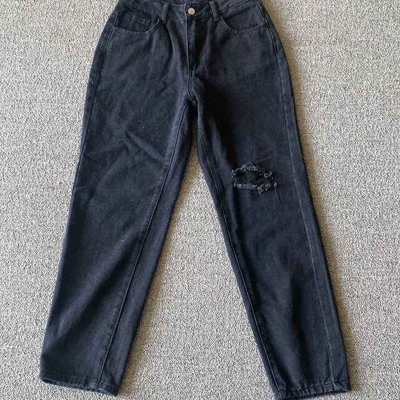 New Shein frenchy black distressed jeans - Picture 4 of 5
